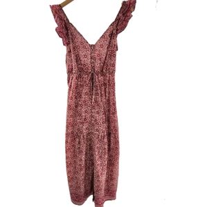 Faherty Hyland Sun Up Block Print Maxi Dress Womens Size Small